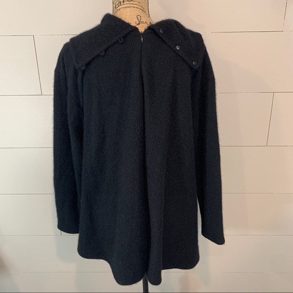 Black Wool Blend Hi Low Sweater - Picture 3 of 8